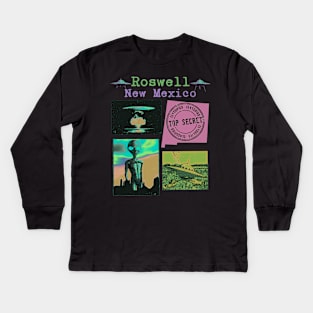 Roswell New Mexico Alien UFO - Psychedelic Tie Dye Classic Kids Long Sleeve T-Shirt